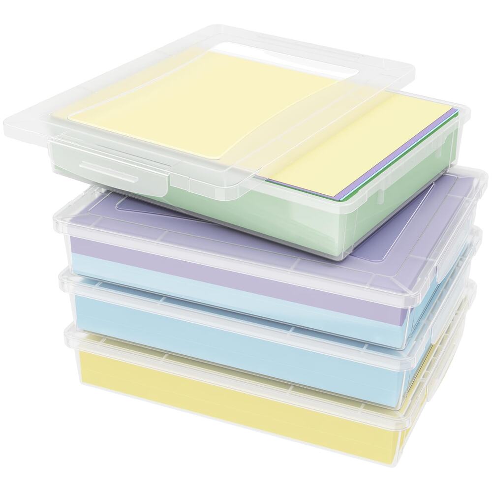 Lifewit 2 Pack Plastic Storage Box With Latching Lids, Clear A4, 8.5" X 11"